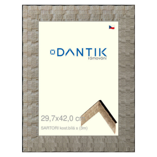 DANTIK rámeček 29,7x42 | SARTORI kost.bílá s (Plexi Čiré)