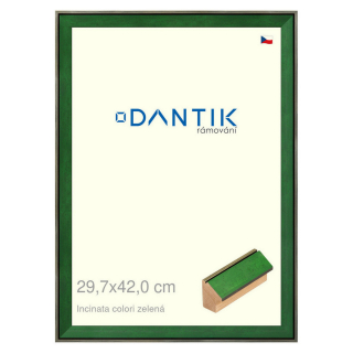 DANTIK rámeček 29,7x42 | INCLINATA colori zelená (Plexi Čiré)