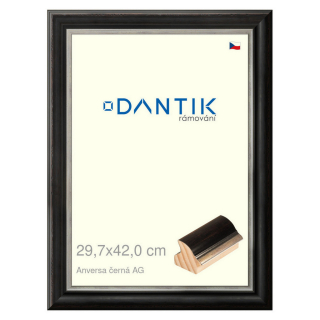 DANTIK rámeček 29,7x42 | ANIVERSA černá AG (Plexi Čiré)
