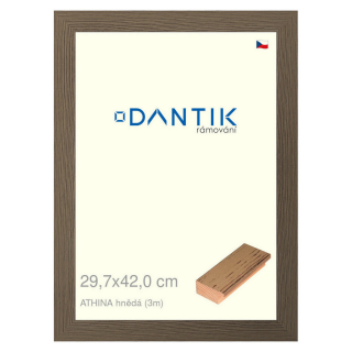 DANTIK rámeček 29,7x42 | ATHINA hnědá (Plexi Čiré)