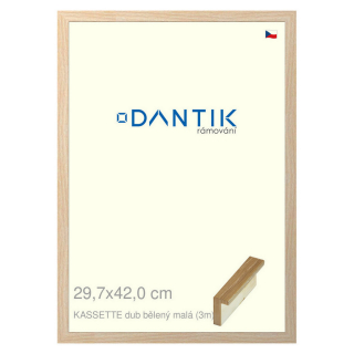 DANTIK rámeček 29,7x42 | KASSETTE dub bělený malá (Plexi Čiré)