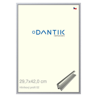 DANTIK rámeček 29,7x42 | ALU profil 7002 Stříbrná matná (Plexi Čiré)