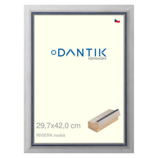 DANTIK rámeček 29,7x42 | RIVIERA modrá (Plexi Čiré)