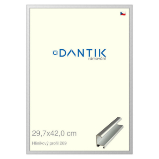 DANTIK rámeček 29,7x42 | ALU profil 7269 Stříbrná matná (Plexi Čiré)