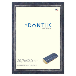 DANTIK rámeček 29,7x42 | IVANETE modrá (Plexi Čiré)