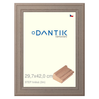 DANTIK rámeček 29,7x42 | STEP hnědá (Plexi Čiré)