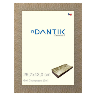DANTIK rámeček 29,7x42 | Golf champagne (Plexi Čiré)