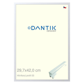 DANTIK rámeček 29,7x42 | ALU profil 7003 Bílá matná (Plexi Čiré)
