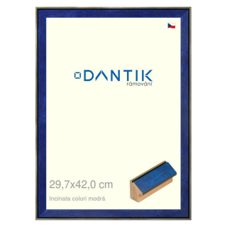 DANTIK rámeček 29,7x42 | INCLINATA colori modrá (Plexi Čiré)