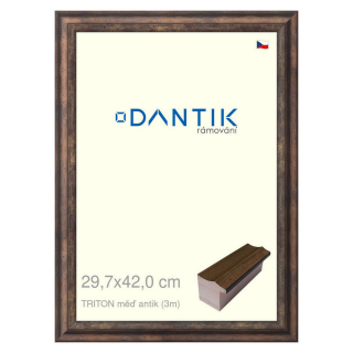DANTIK rámeček 29,7x42 | TRITON měď antik (Plexi Čiré)