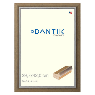 DANTIK rámeček 29,7x42 | TAIGA béžová (Plexi Čiré)