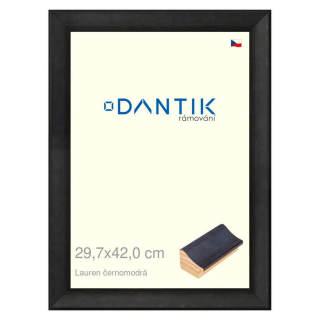 DANTIK rámeček 29,7x42 | Lauren čenomodrá (Plexi Čiré)