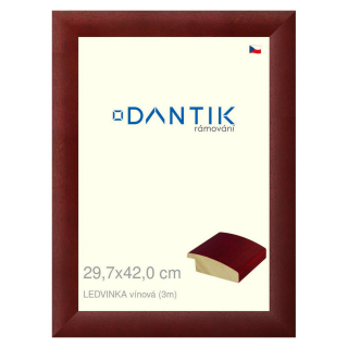 DANTIK rámeček 29,7x42 | LEDVINKA vínová (Plexi Čiré)