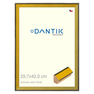 DANTIK rámeček 29,7x42 | INCLINATA colori žlutá (Plexi Čiré)