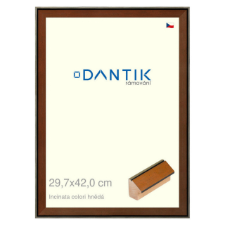 DANTIK rámeček 29,7x42 | INCLINATA colori hnědá (Plexi Čiré)