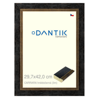 DANTIK rámeček 29,7x42 | CARRARA hnědočerná (Plexi Čiré)