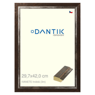 DANTIK rámeček 29,7x42 | IVANETE hnědá (Plexi Čiré)