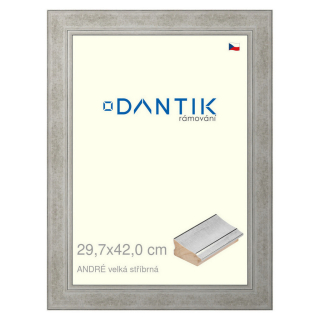 DANTIK rámeček 29,7x42 | ANDRÉ velká stříbrná (Plexi Čiré)